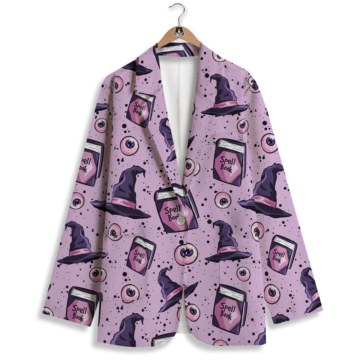 Hat Wizard Print Pattern Women's Blazer-grizzshop