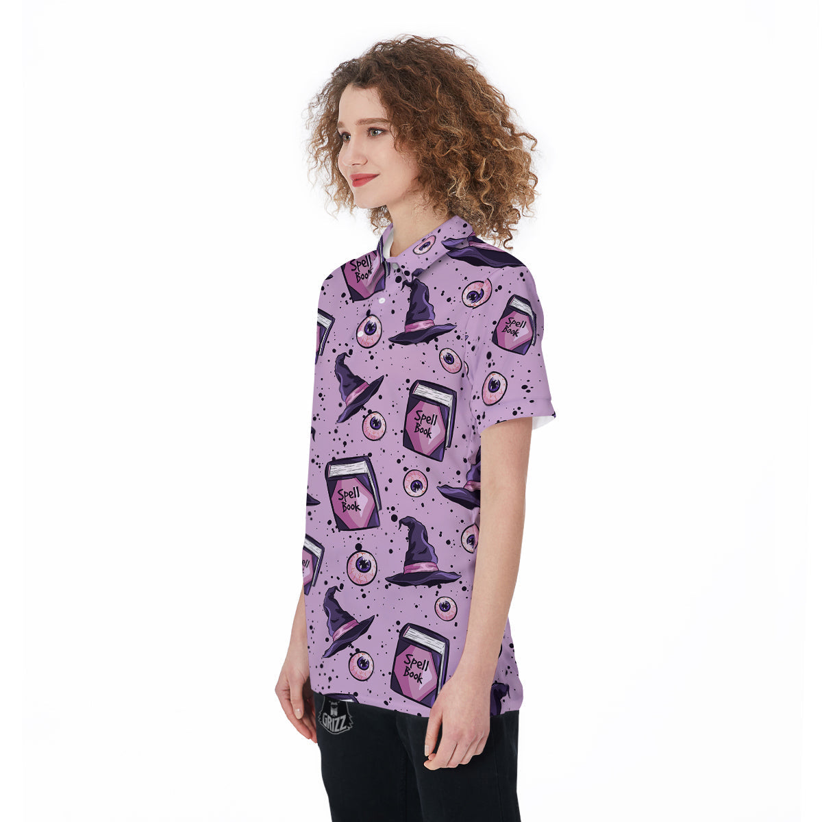 Hat Wizard Print Pattern Women's Golf Shirts-grizzshop