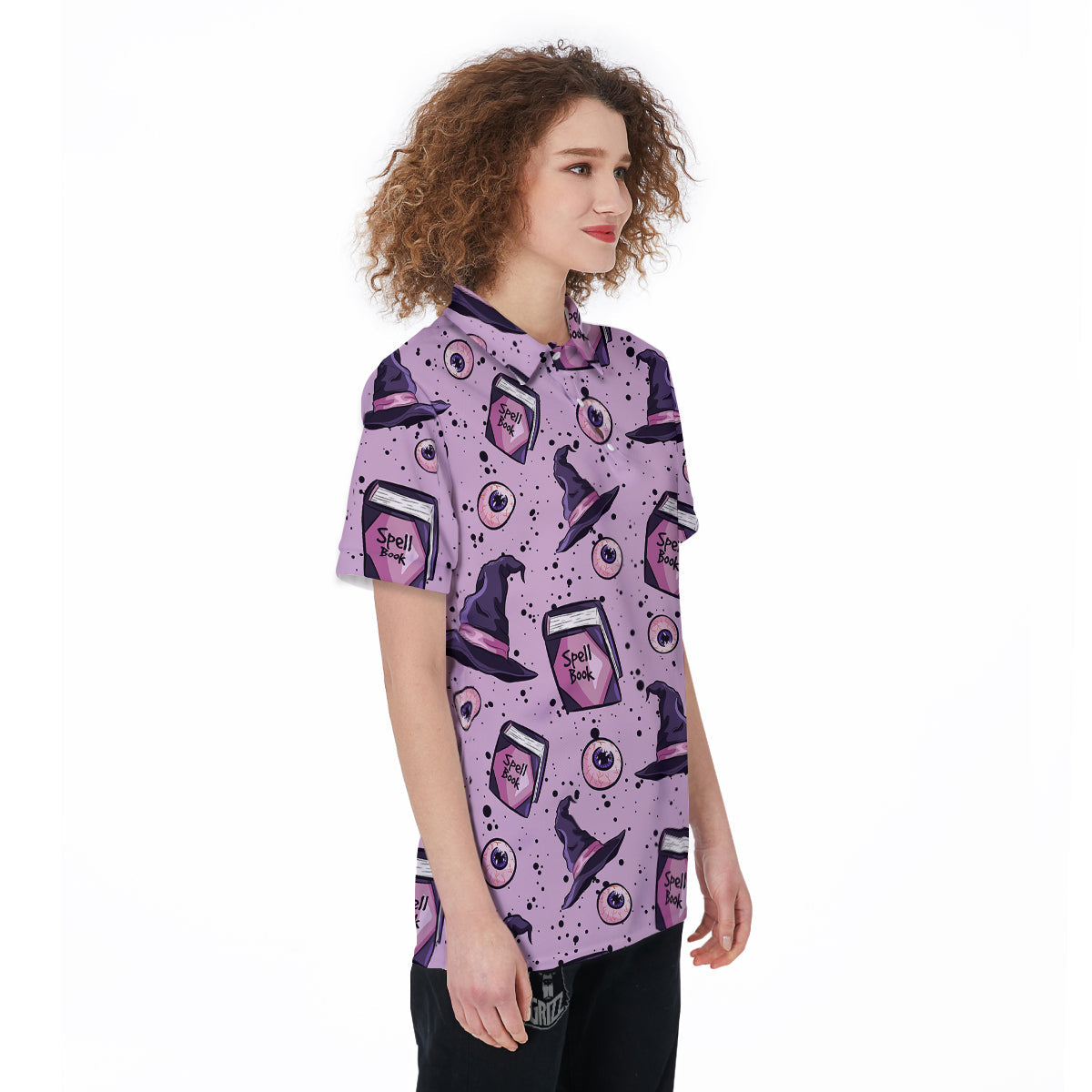 Hat Wizard Print Pattern Women's Golf Shirts-grizzshop