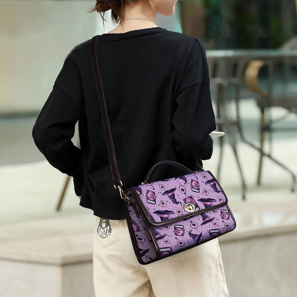 Hat Wizard Print Pattern Women's Satchel Bag-grizzshop