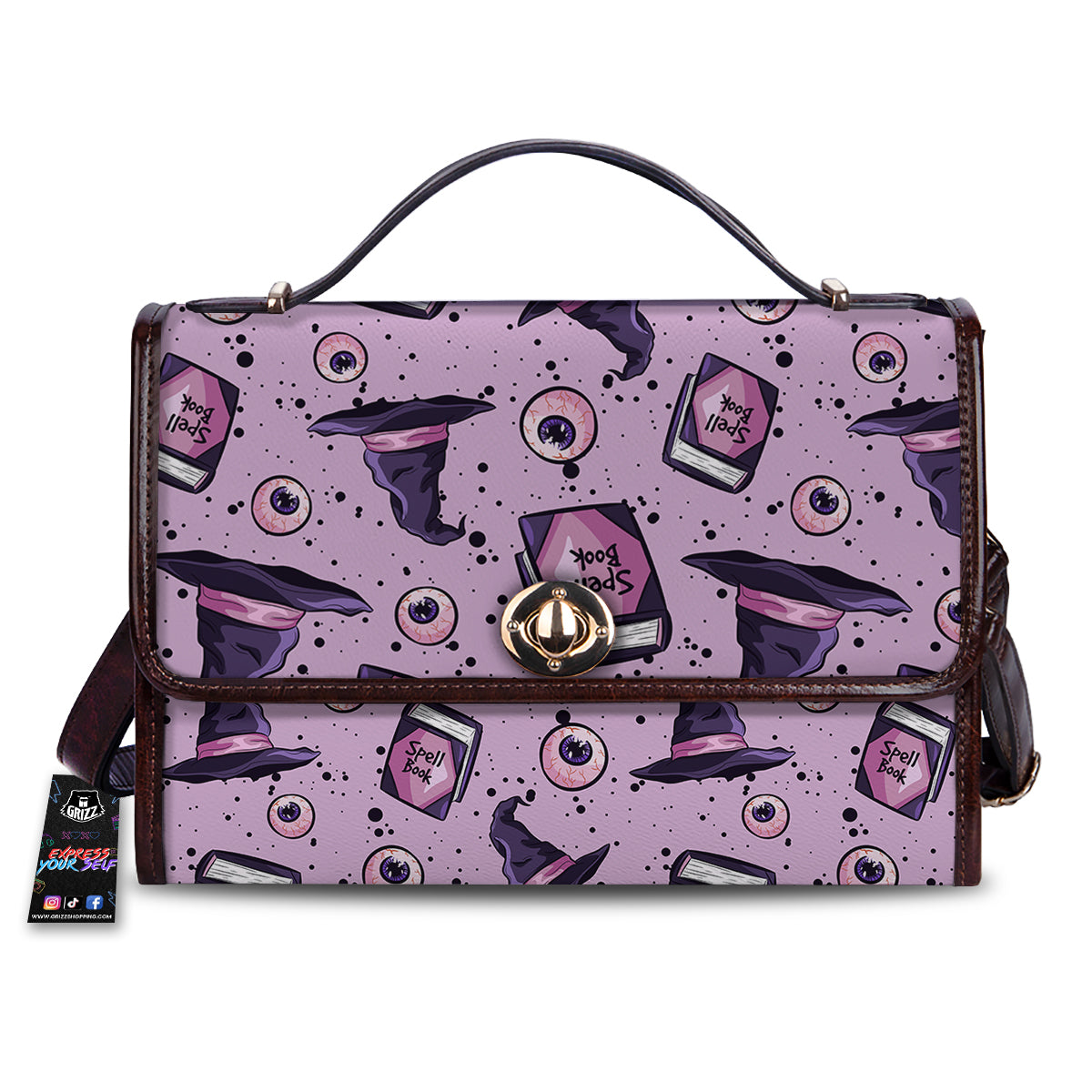 Hat Wizard Print Pattern Women's Satchel Bag-grizzshop