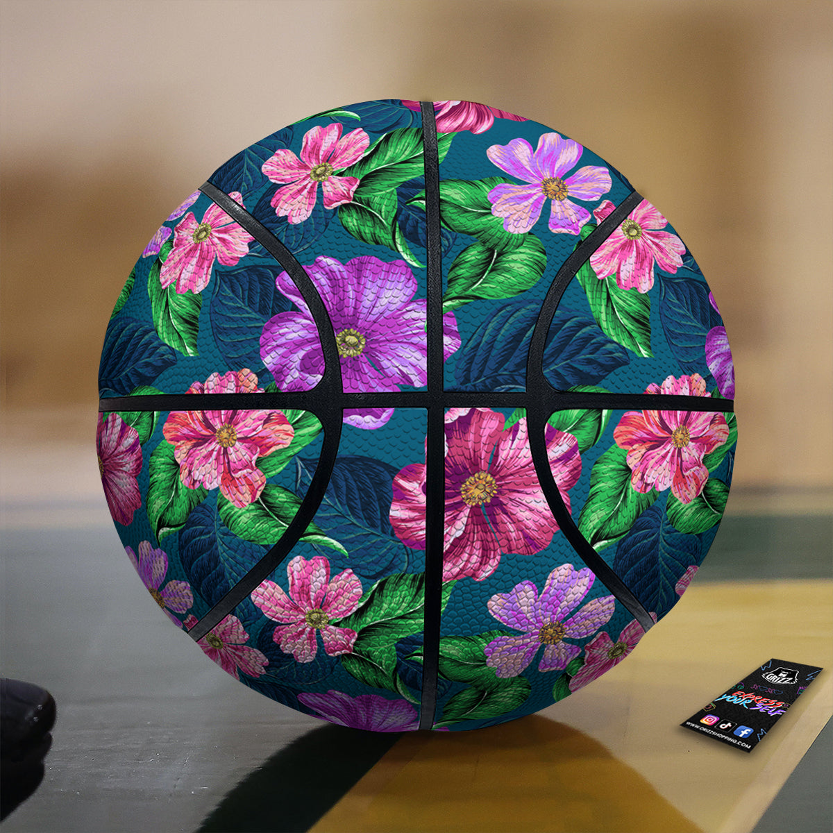 Hawaii Flowers Tropical Print Pattern Basketball
