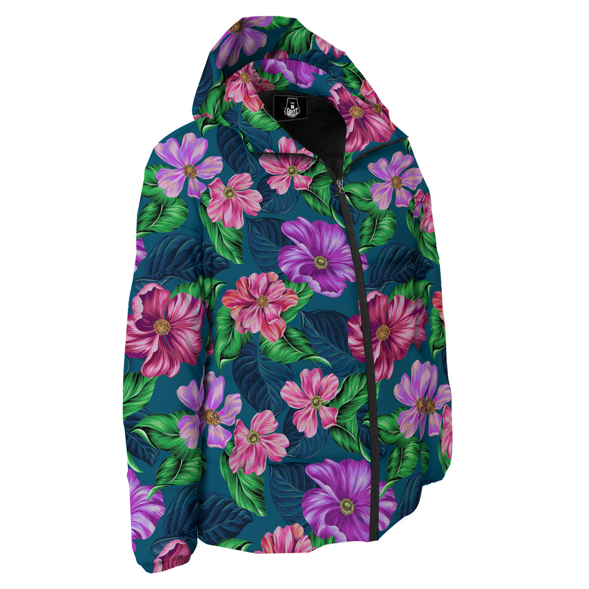 Hawaii Flowers Tropical Print Pattern Down Jacket-grizzshop