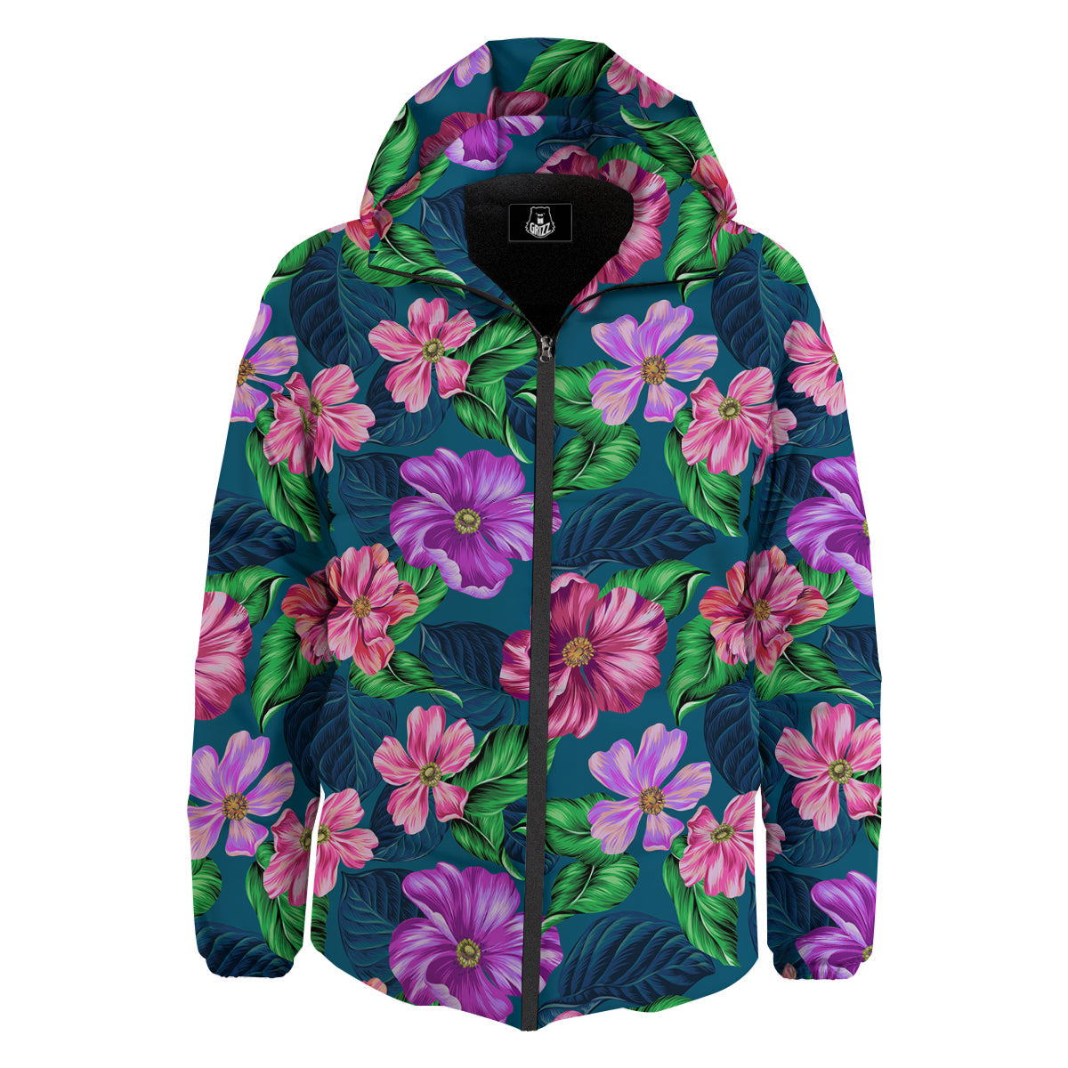Hawaii Flowers Tropical Print Pattern Down Jacket-grizzshop