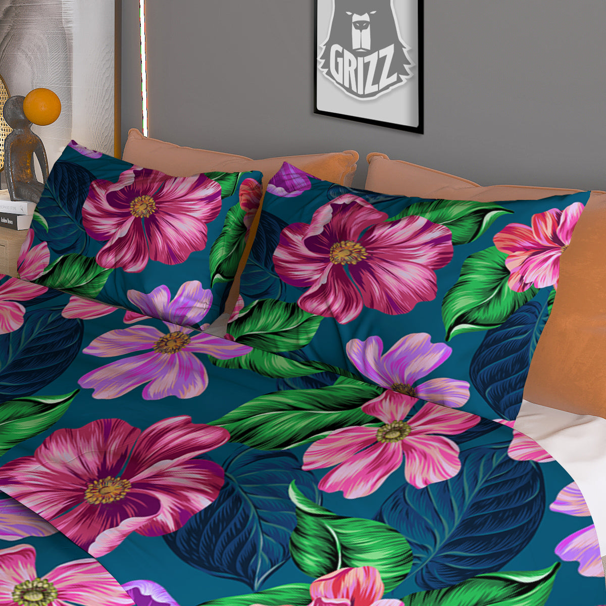 Hawaii Flowers Tropical Print Pattern Duvet Cover Bedding Set