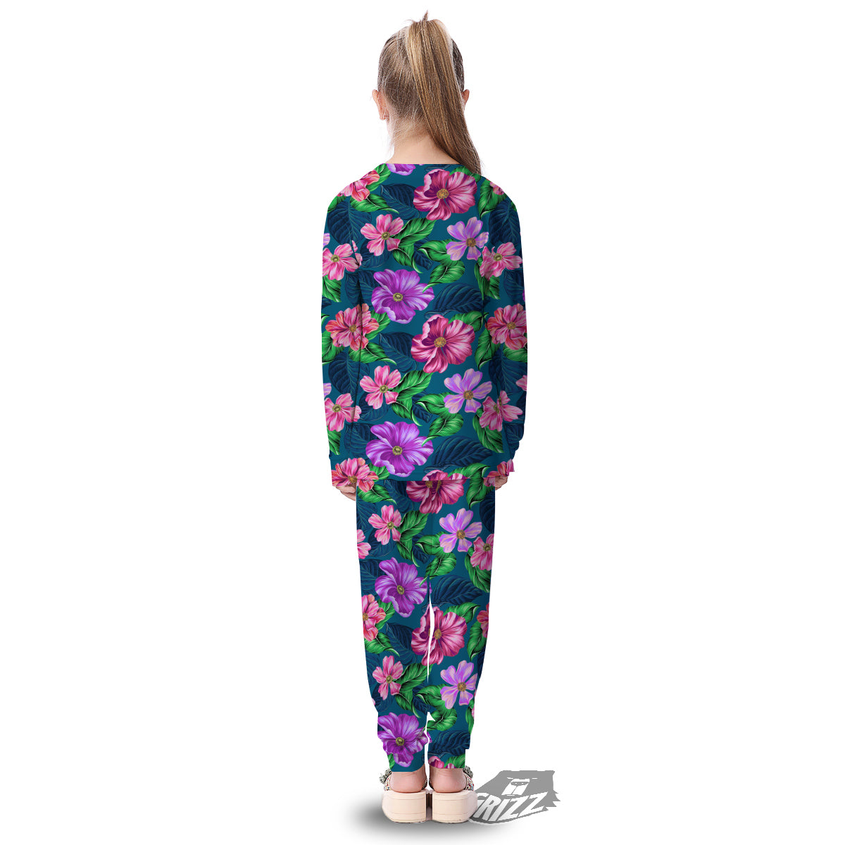 Hawaii Flowers Tropical Print Pattern Kid's Pajamas-grizzshop