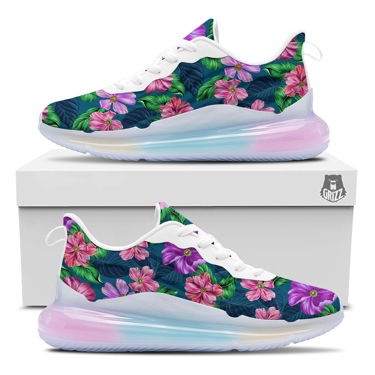 Hawaii Flowers Tropical Print Pattern Running Sneakers-grizzshop