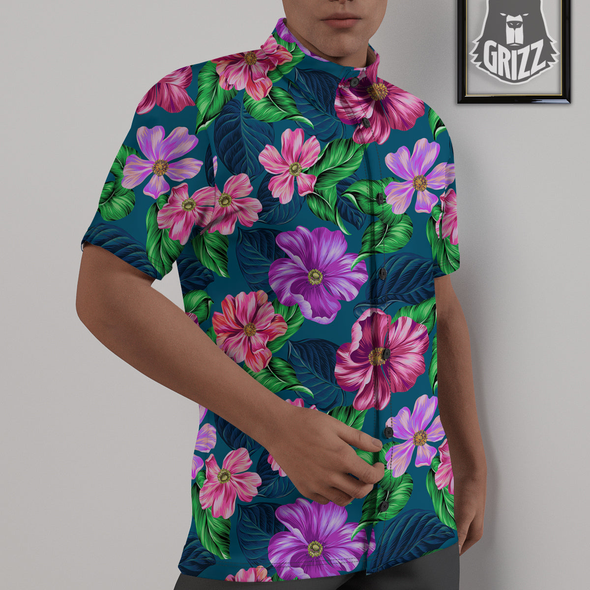 Hawaii Flowers Tropical Print Pattern Untucked Shirts-grizzshop