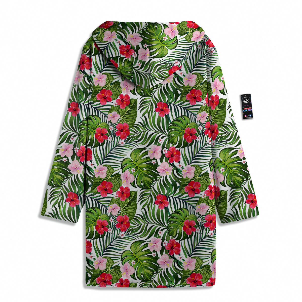 Hawaii Hibiscus Monstera Print Pattern Men's Windbreaker Jacket-grizzshop