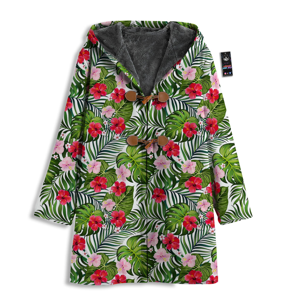 Hawaii Hibiscus Monstera Print Pattern Men's Windbreaker Jacket-grizzshop