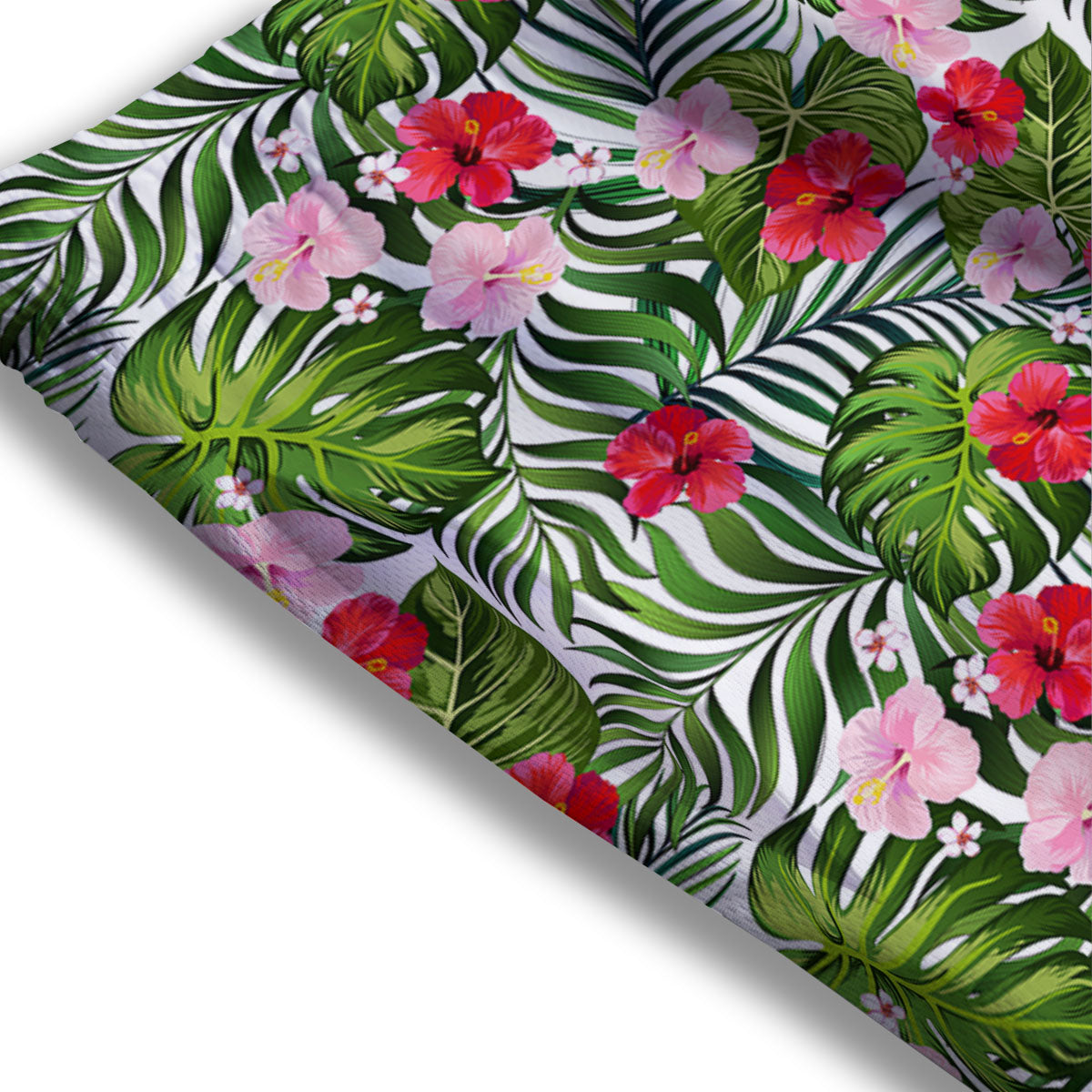 Hawaii Hibiscus Monstera Print Pattern Mesh Shorts
