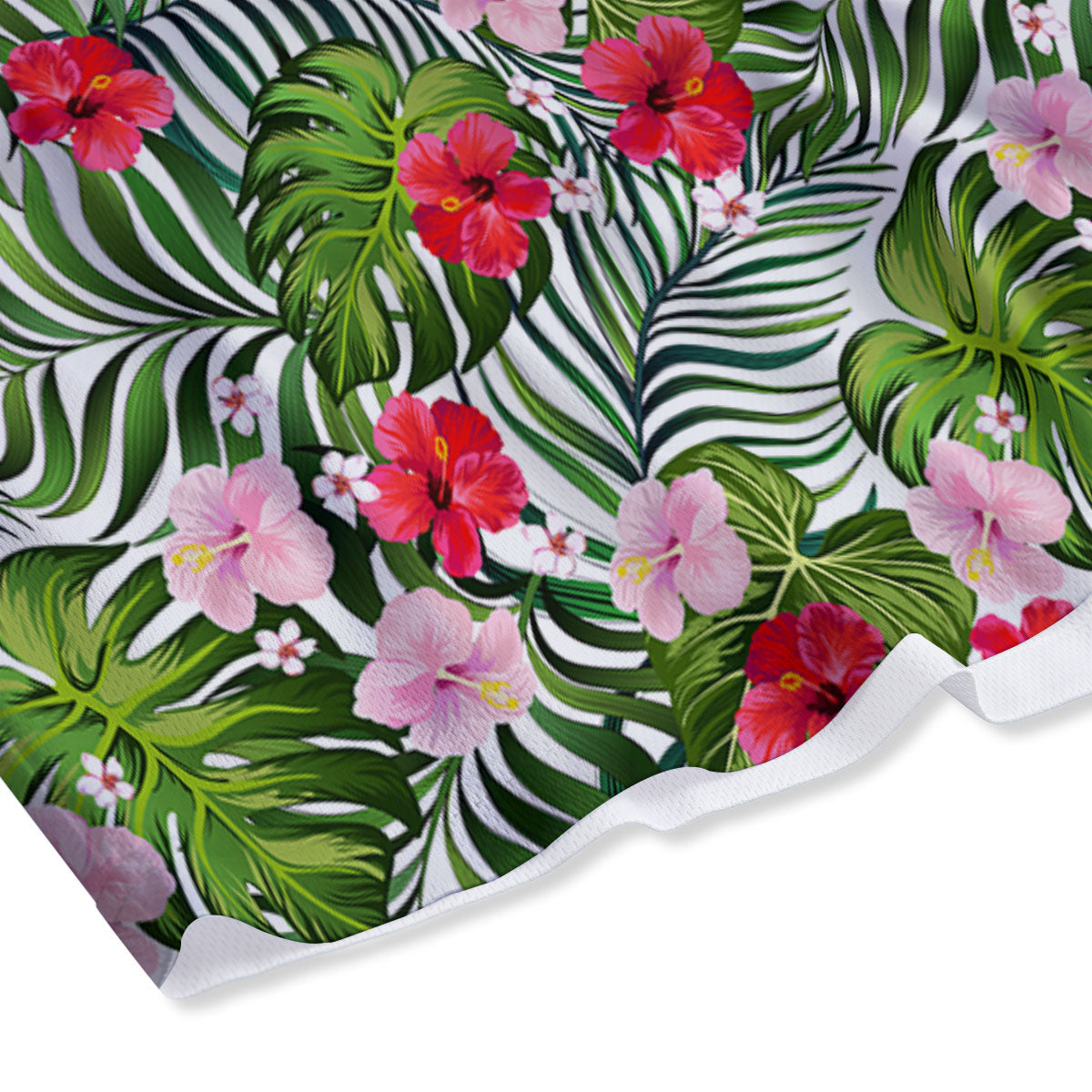 Hawaii Hibiscus Monstera Print Pattern Mesh Shorts