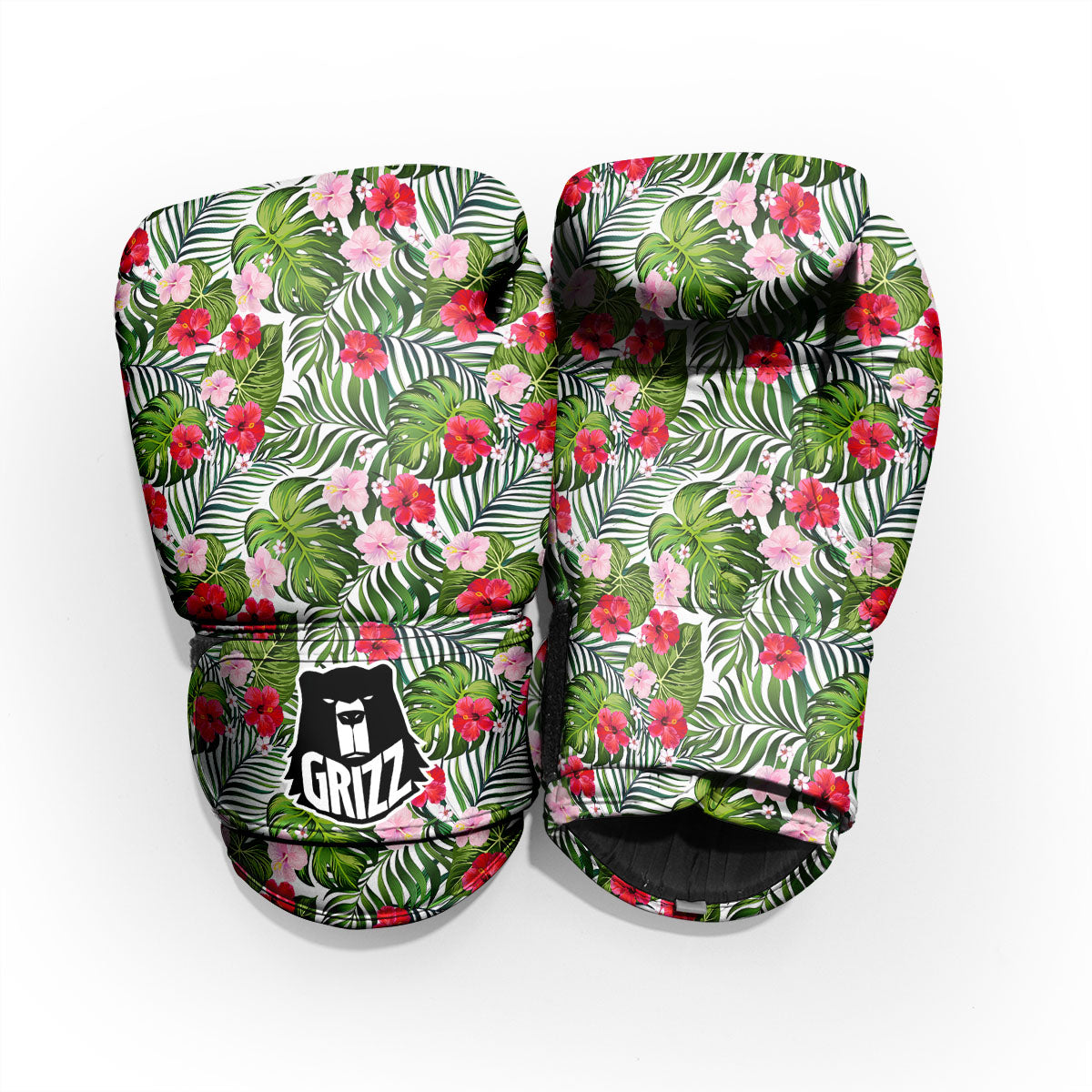 Hawaii Hibiscus Monstera Print Pattern Pro Boxing Glove