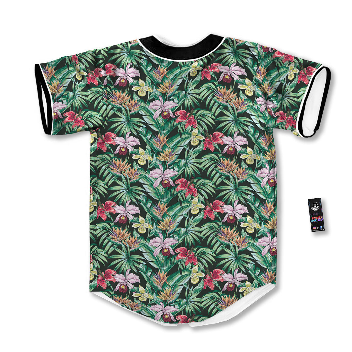 Hawaii Hibiscus Orchids Print Pattern Baseball Jersey-grizzshop