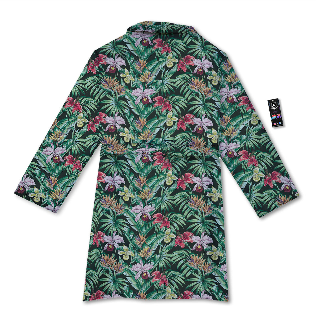Hawaii Hibiscus Orchids Print Pattern Bathrobe-grizzshop