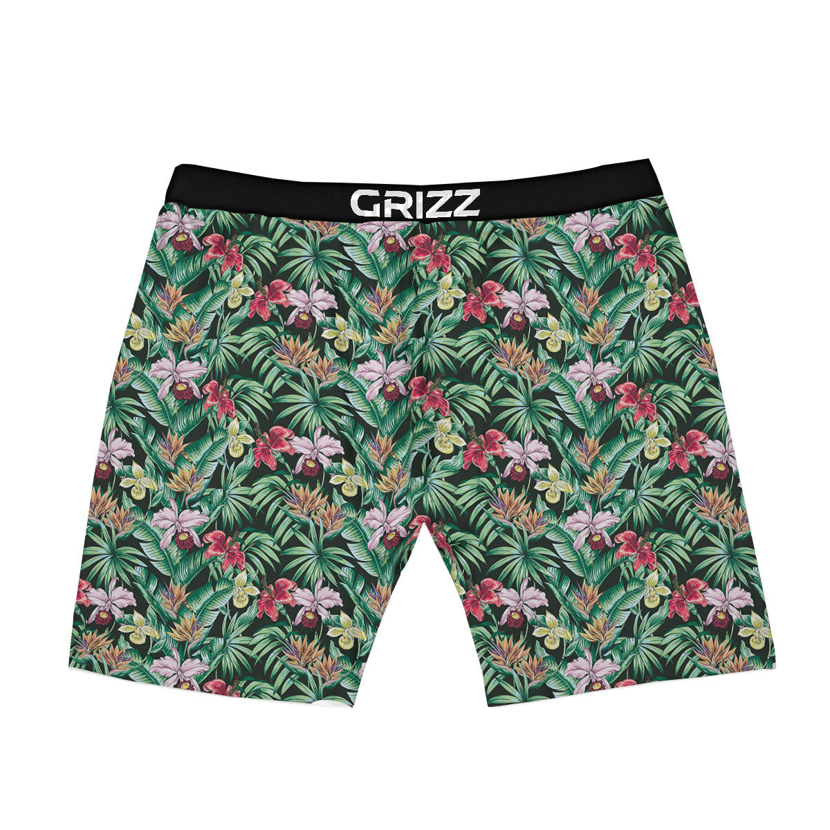 Hawaii Hibiscus Orchids Print Pattern Boxer Briefs-grizzshop