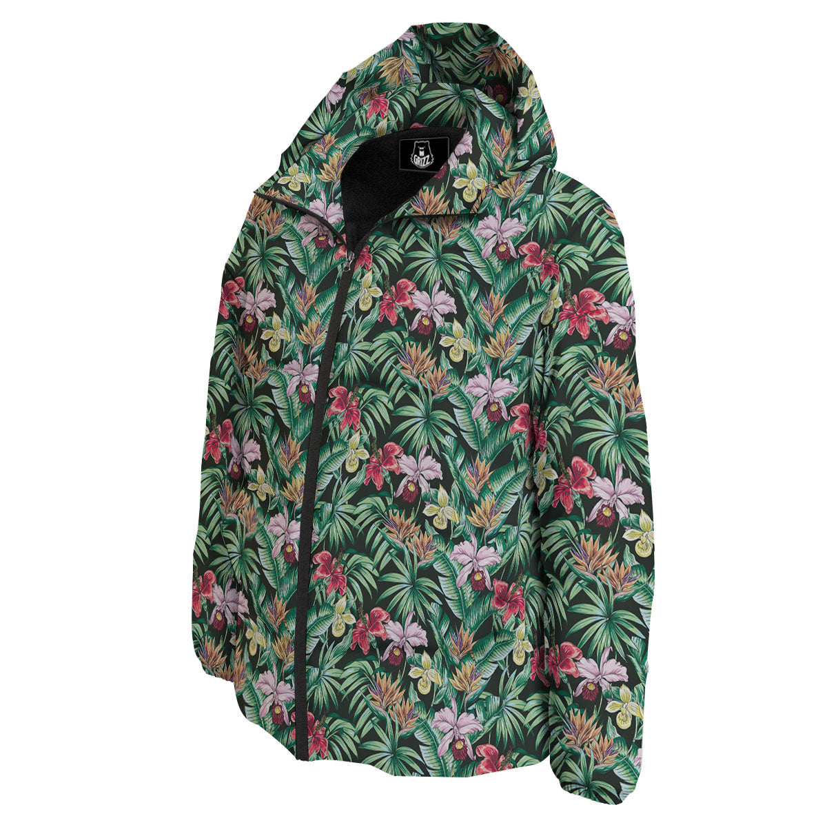 Hawaii Hibiscus Orchids Print Pattern Down Jacket-grizzshop