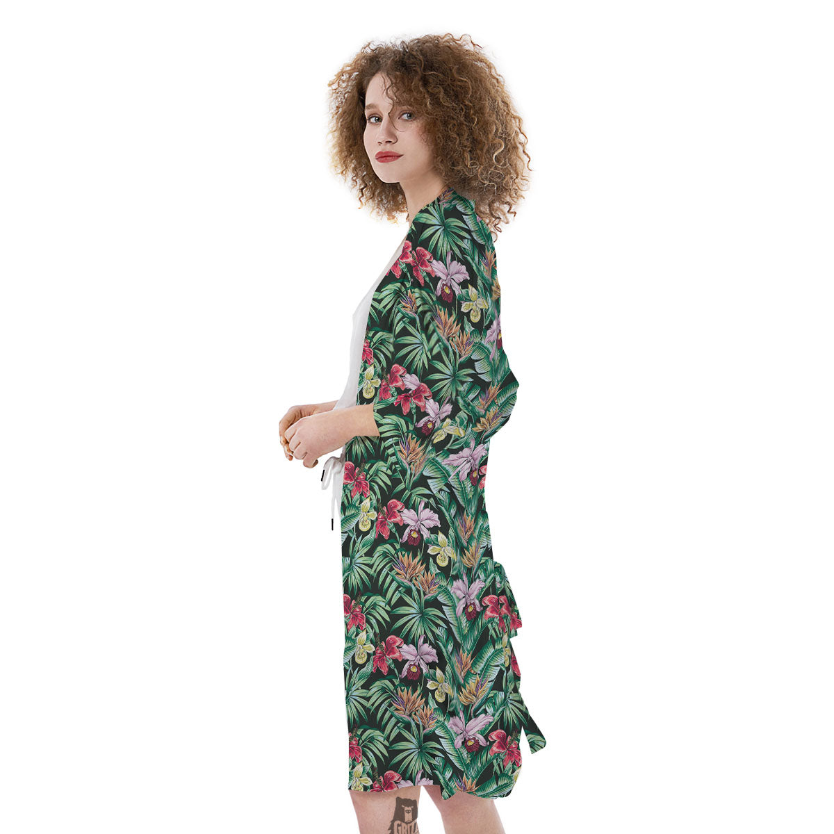 Hawaii Hibiscus Orchids Print Pattern Kimono-grizzshop