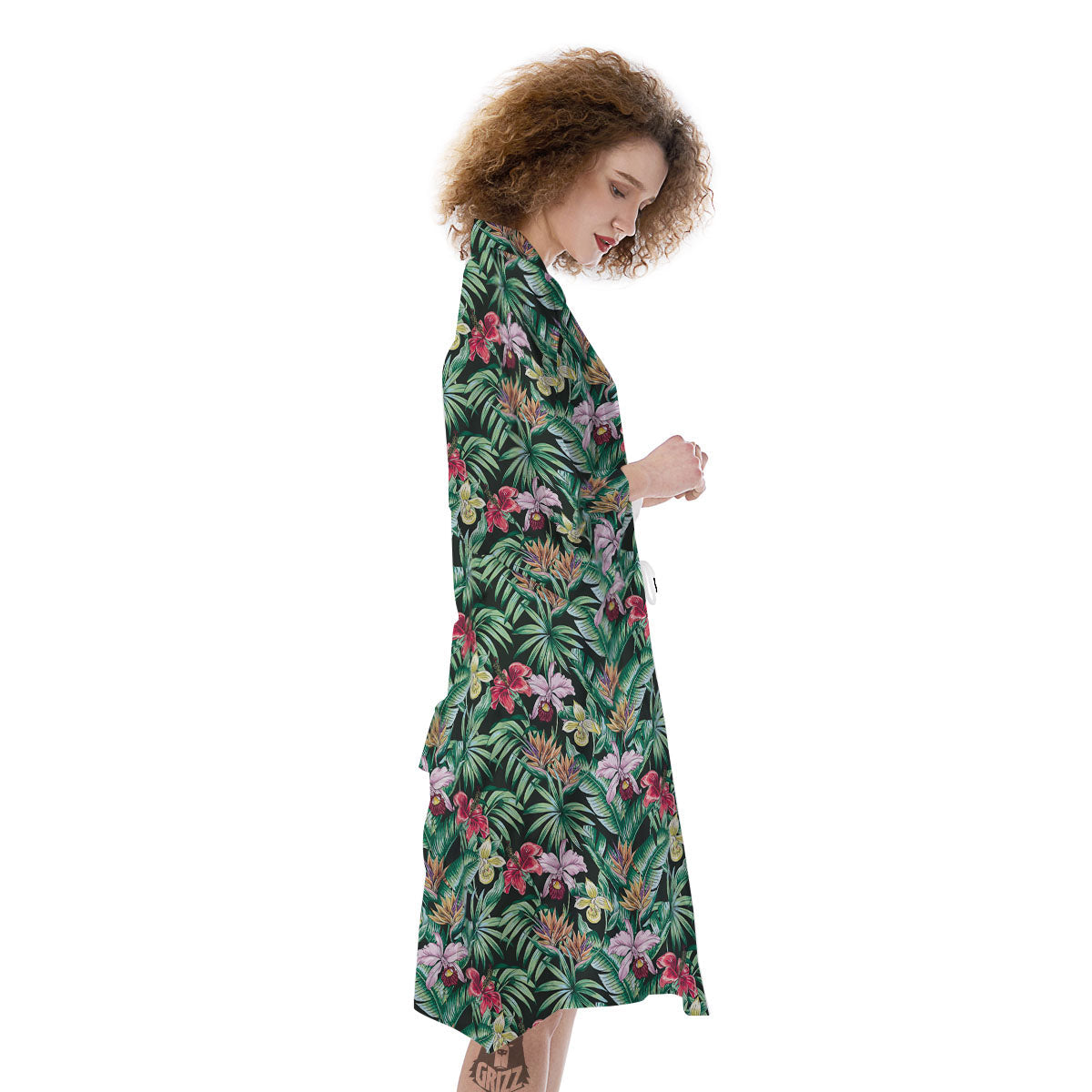 Hawaii Hibiscus Orchids Print Pattern Kimono-grizzshop