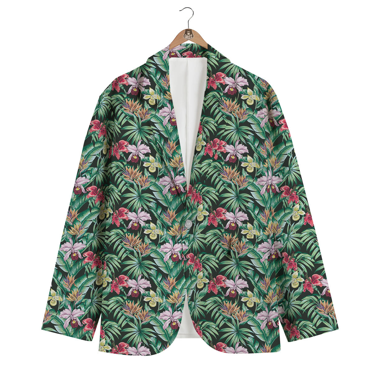 Hawaii Hibiscus Orchids Print Pattern Men's Blazer-grizzshop