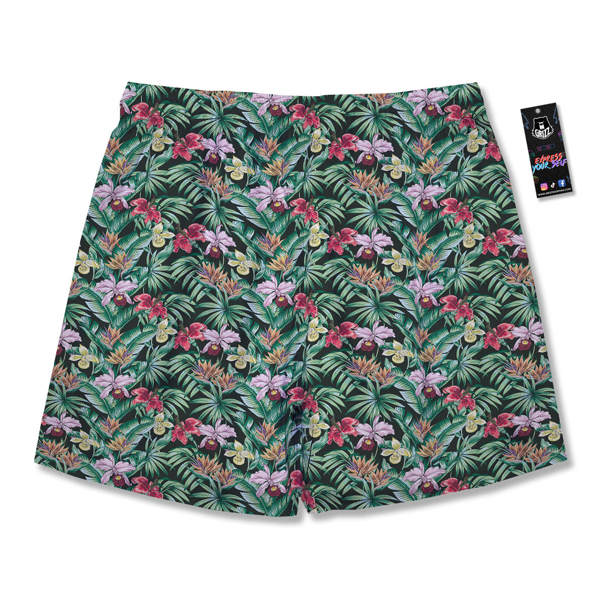 Hawaii Hibiscus Orchids Print Pattern Men's Running Shorts-grizzshop