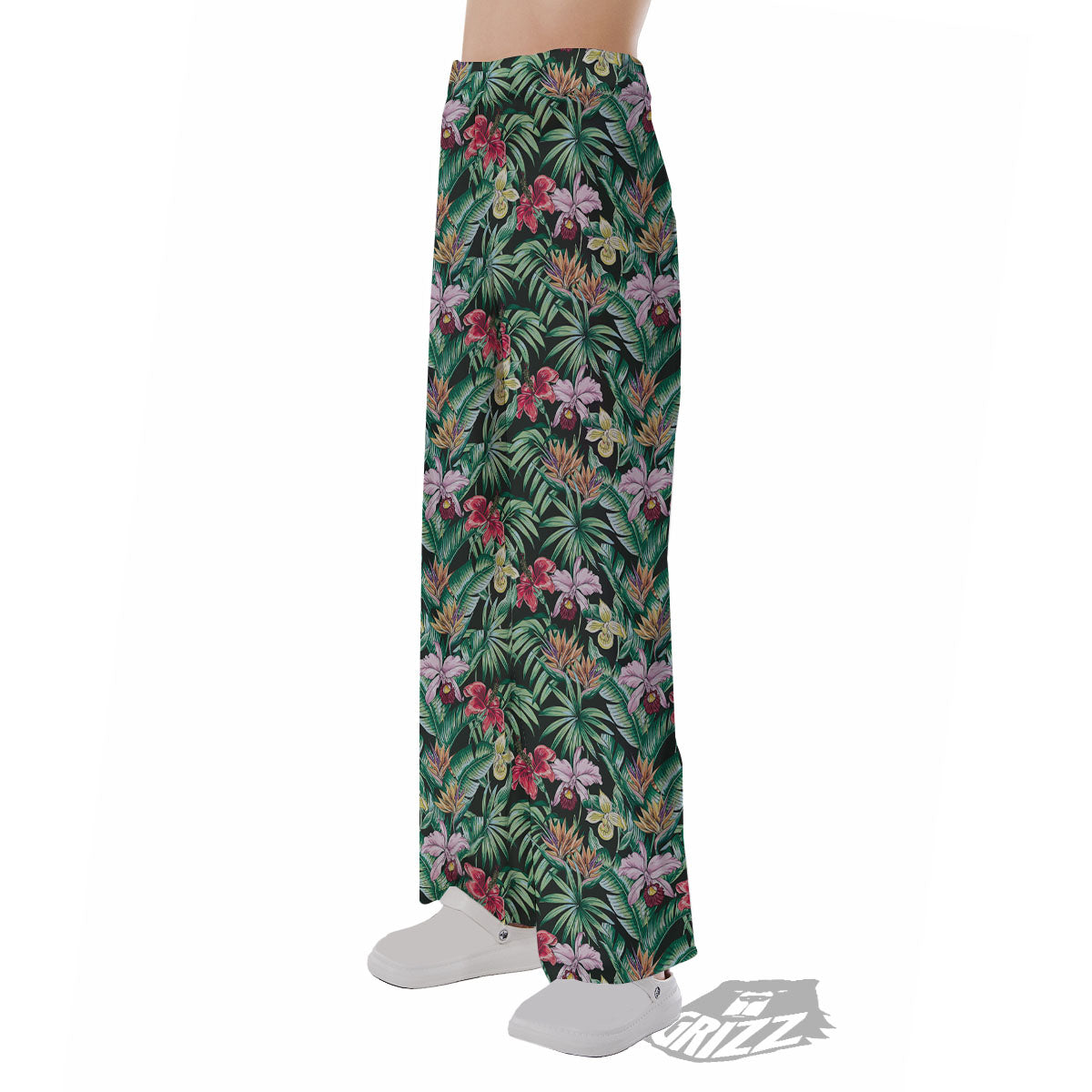 Hawaii Hibiscus Orchids Print Pattern Pajama Pants-grizzshop