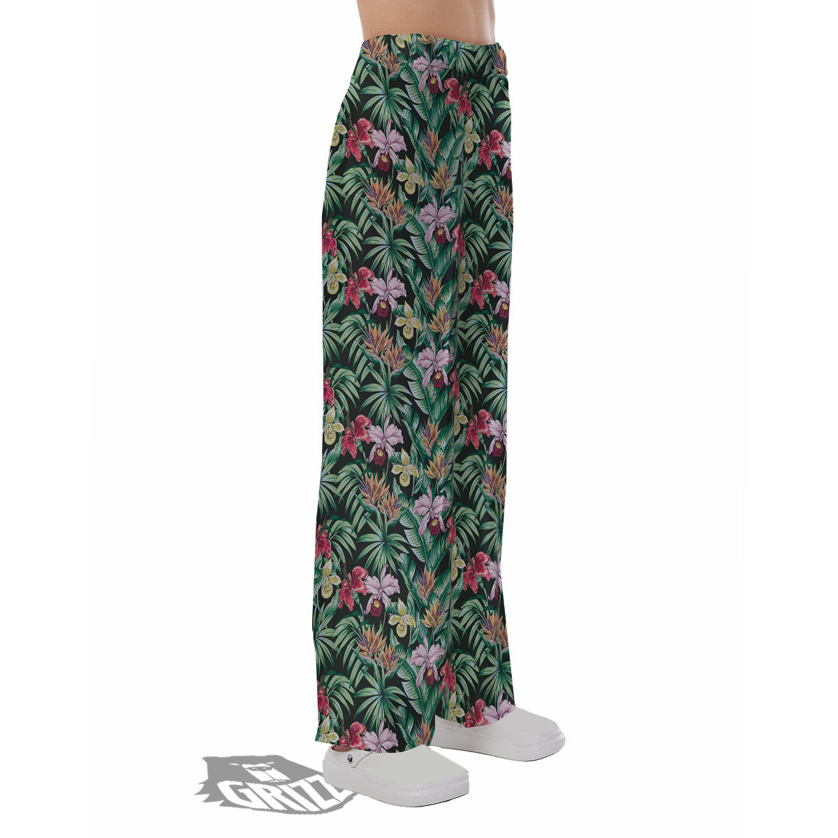 Hawaii Hibiscus Orchids Print Pattern Pajama Pants-grizzshop