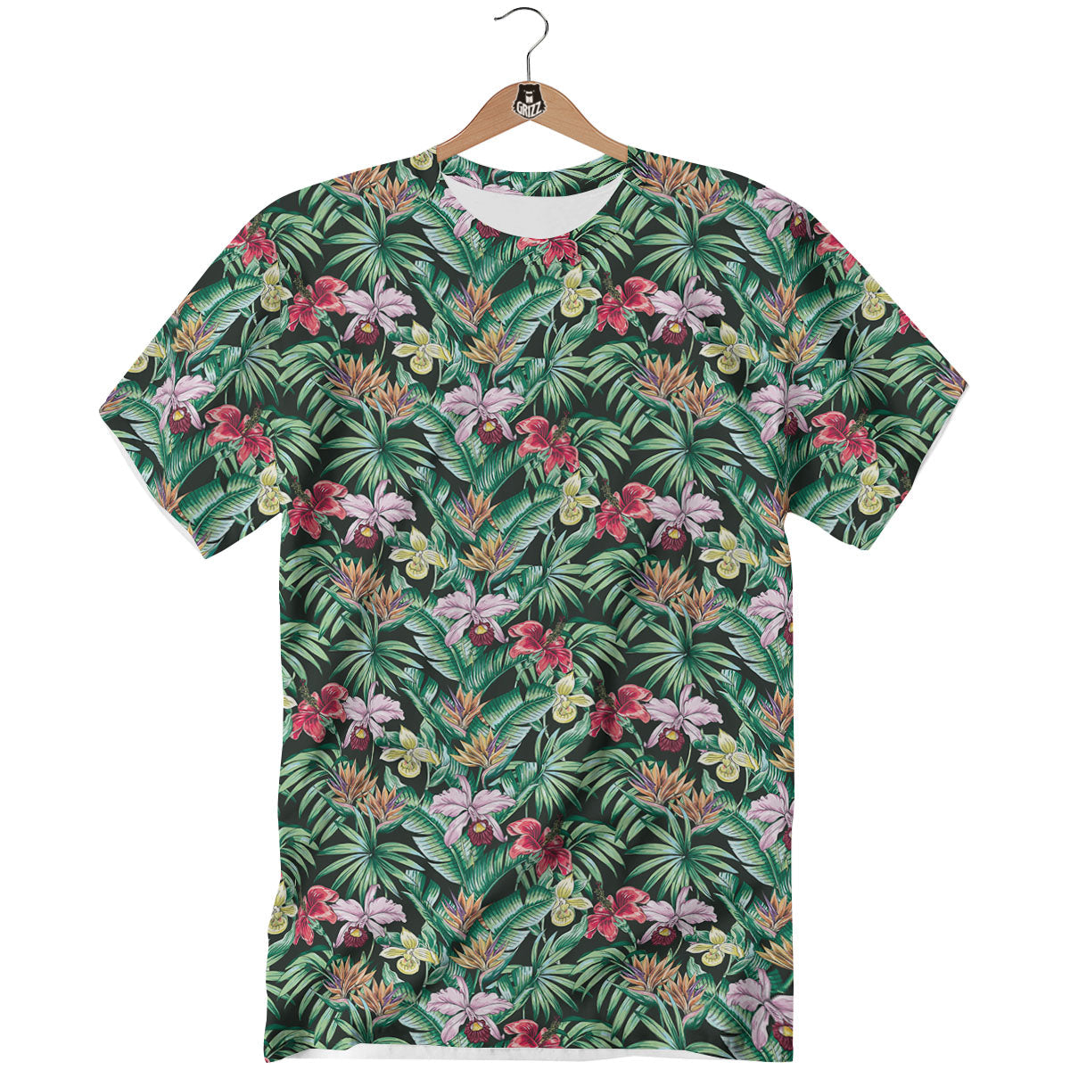 Hawaii Hibiscus Orchids Print Pattern T-Shirt-grizzshop