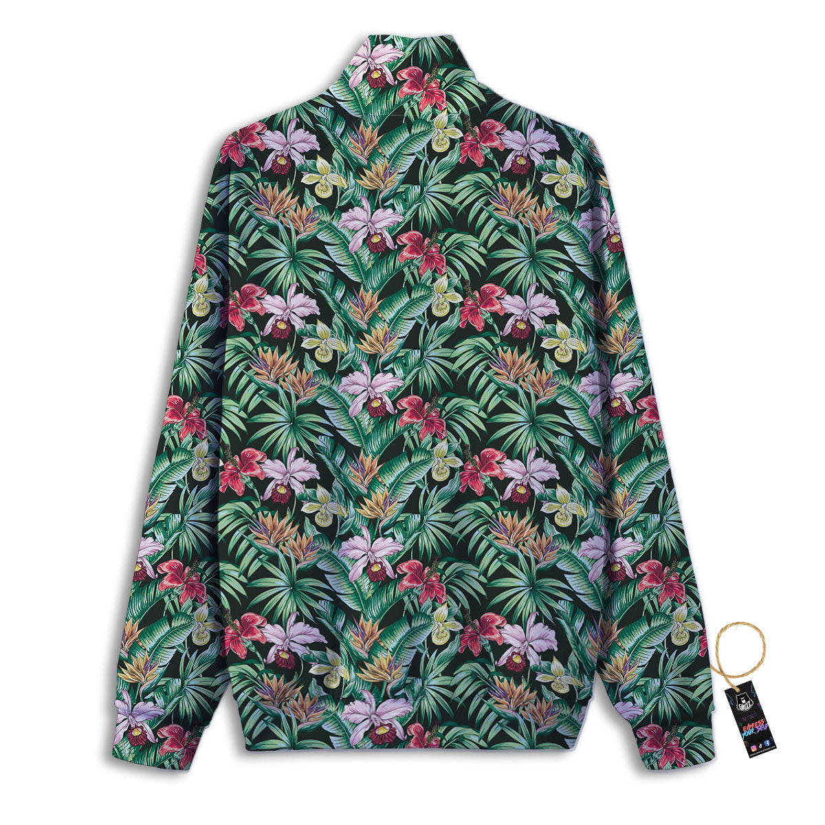 Hawaii Hibiscus Orchids Print Pattern Track Jacket-grizzshop