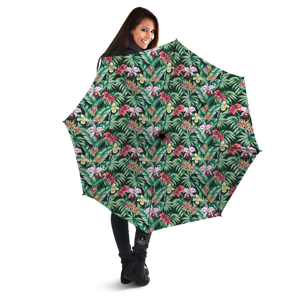 Hawaii Hibiscus Orchids Print Pattern Umbrella-grizzshop
