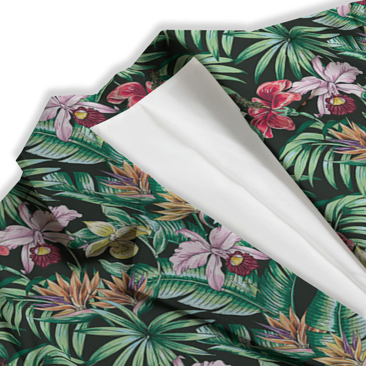 Hawaii Hibiscus Orchids Print Pattern Women's Blazer-grizzshop