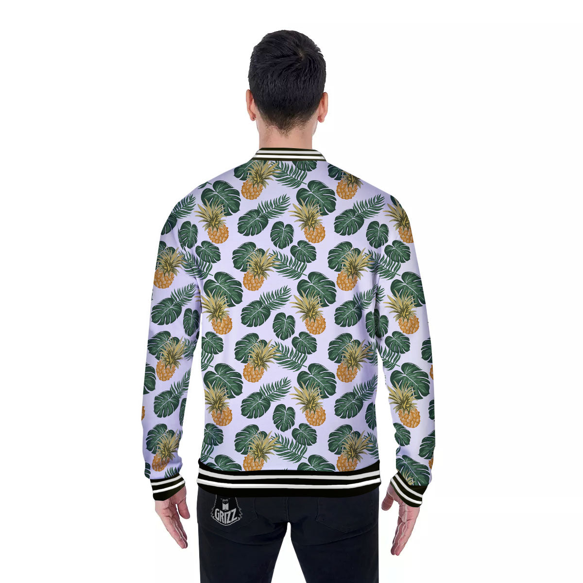 Hawaii Hibiscus Pineapple Print Pattern Baseball Jacket-grizzshop