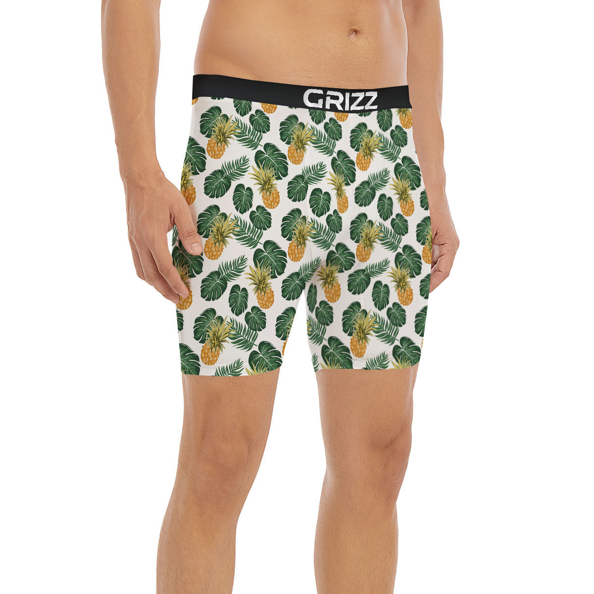 Hawaii Hibiscus Pineapple Print Pattern Boxer Briefs-grizzshop