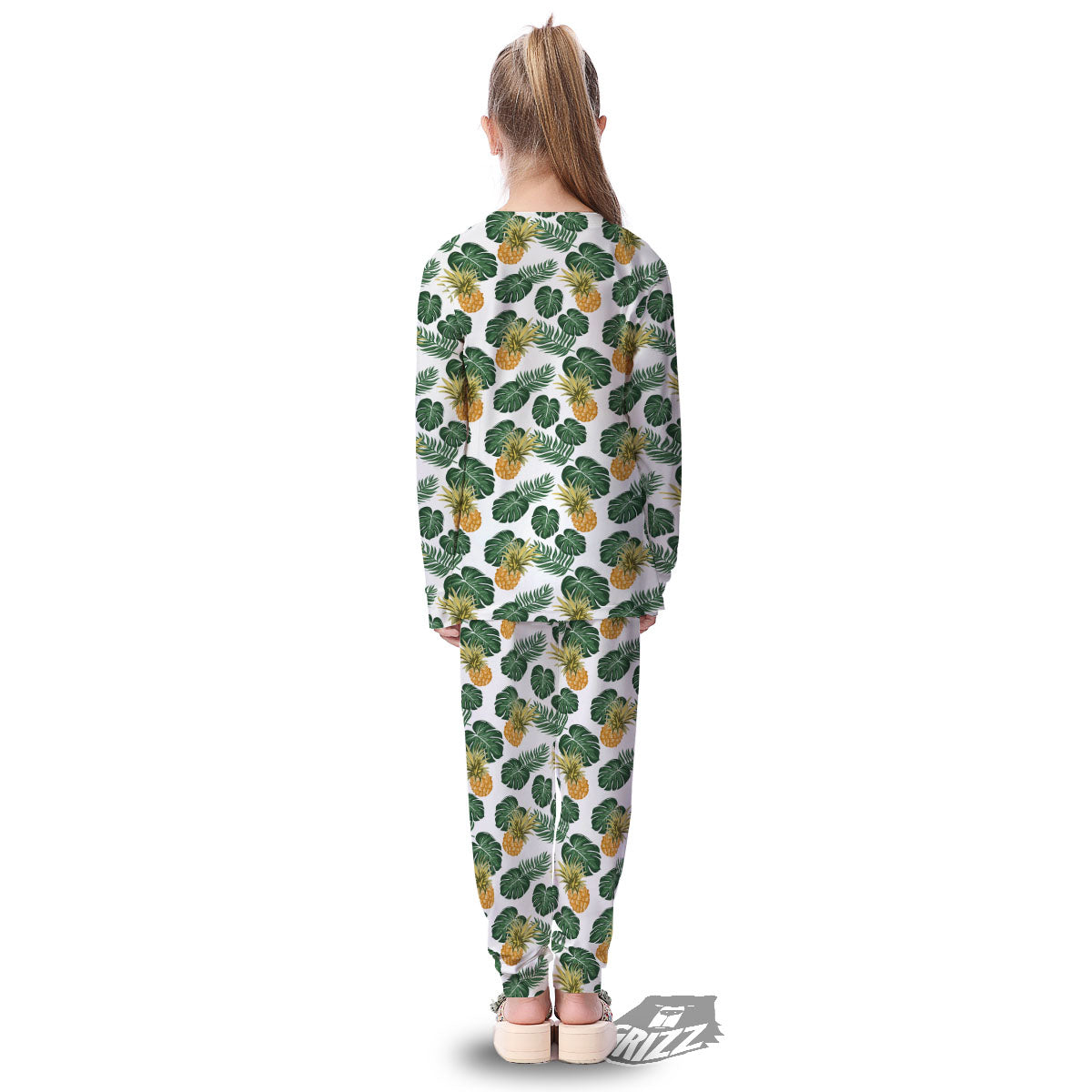 Hawaii Hibiscus Pineapple Print Pattern Kid's Pajamas-grizzshop