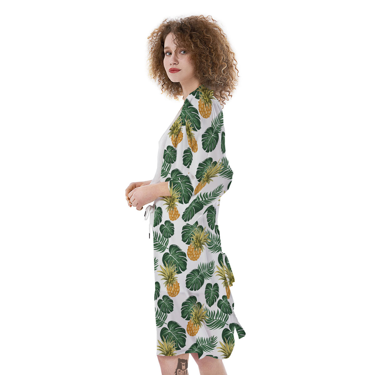 Hawaii Hibiscus Pineapple Print Pattern Kimono-grizzshop
