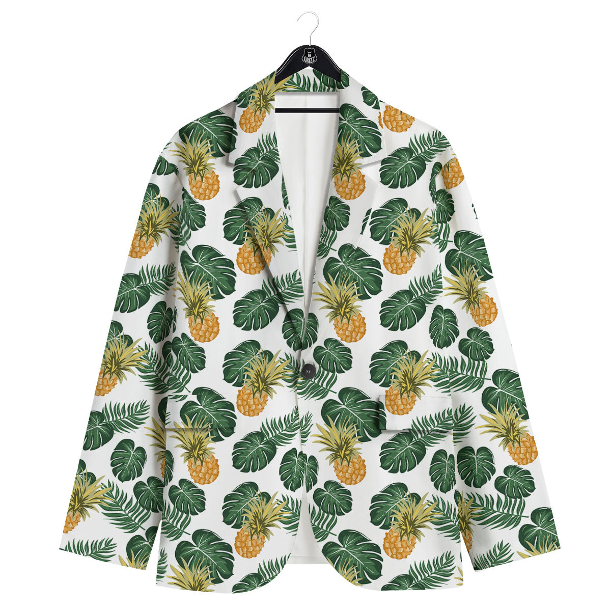 Hawaii Hibiscus Pineapple Print Pattern Men's Sport Coat-grizzshop