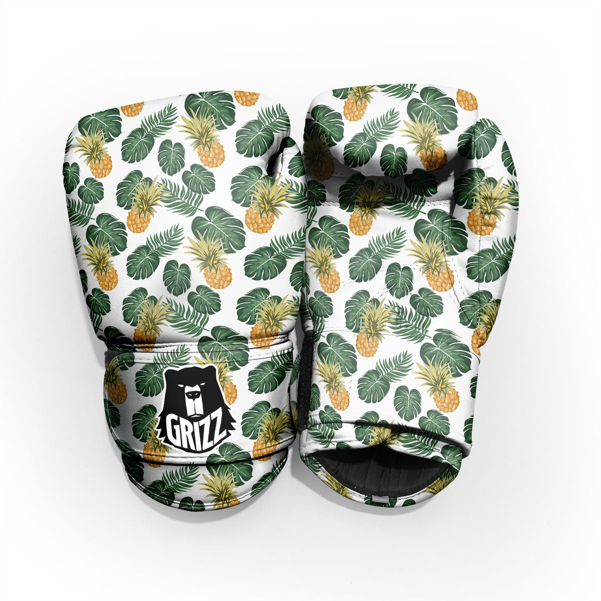 Hawaii Hibiscus Pineapple Print Pattern Pro Boxing Glove