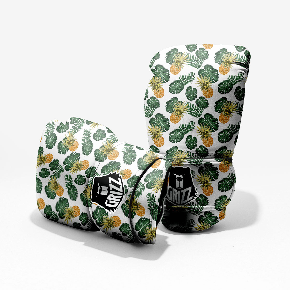Hawaii Hibiscus Pineapple Print Pattern Pro Boxing Glove