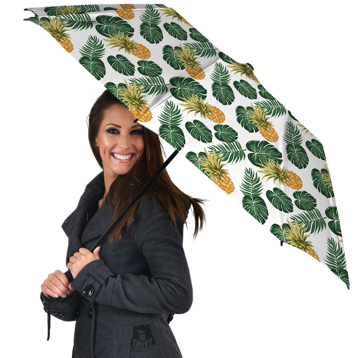 Hawaii Hibiscus Pineapple Print Pattern Umbrella-grizzshop