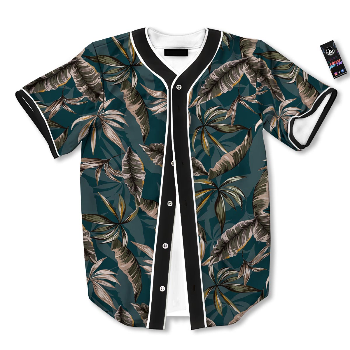 Hawaii Leaf Green Tropical Print Pattern Baseball Jersey-grizzshop