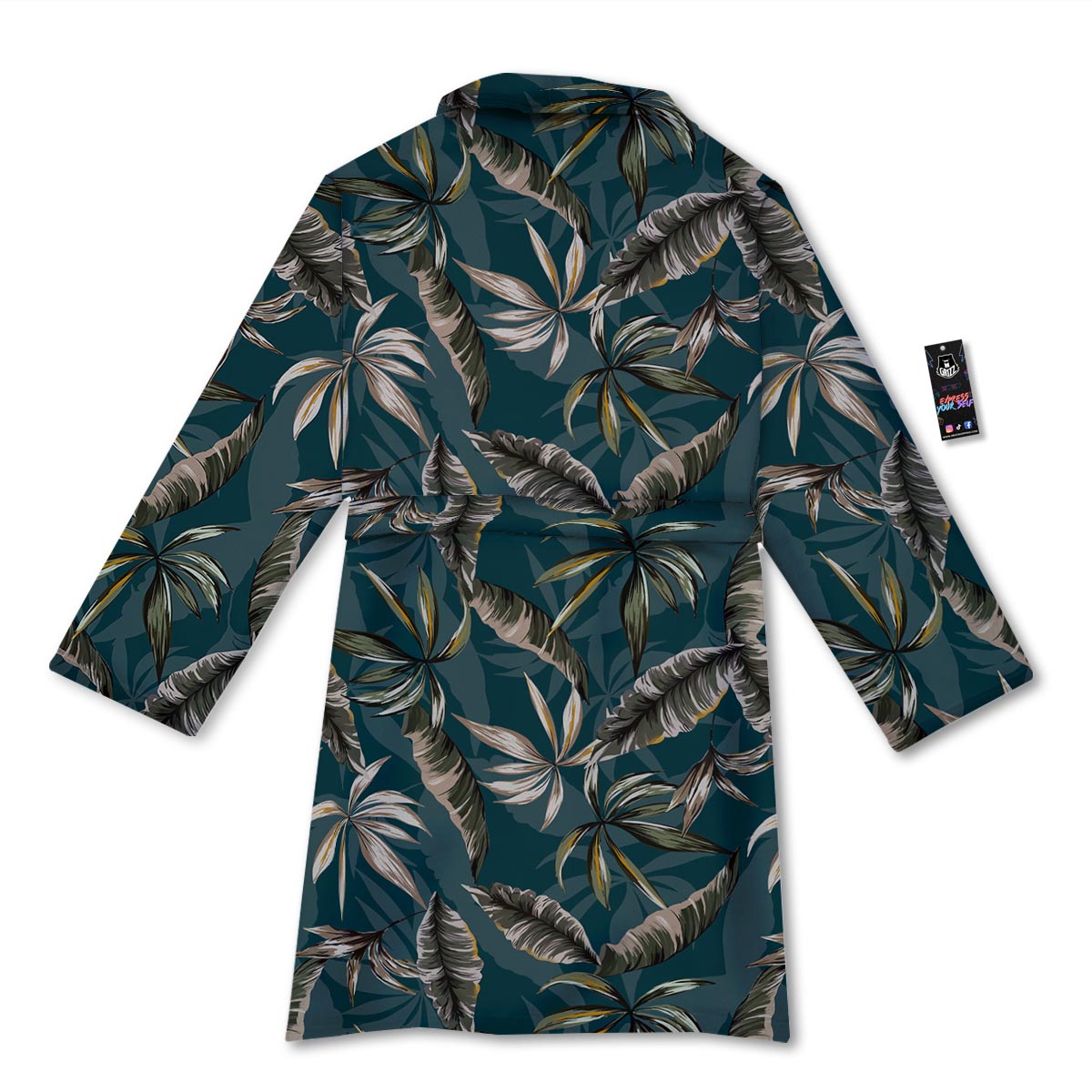 Hawaii Leaf Green Tropical Print Pattern Bathrobe-grizzshop