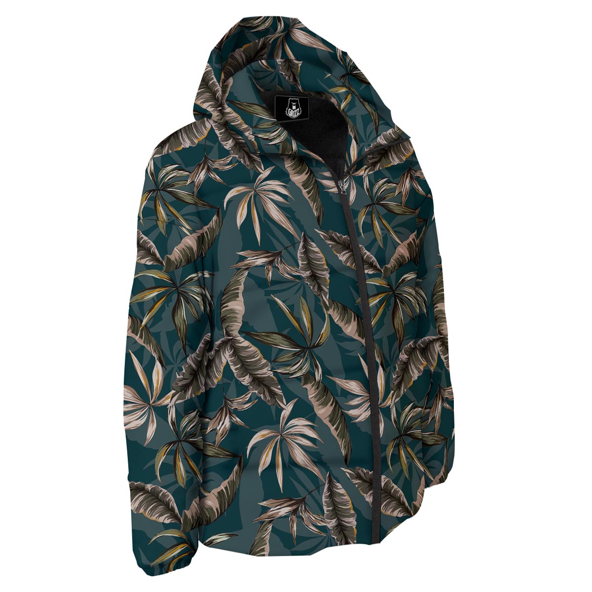Hawaii Leaf Green Tropical Print Pattern Down Jacket-grizzshop