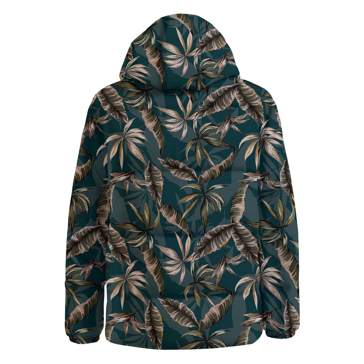 Hawaii Leaf Green Tropical Print Pattern Down Jacket-grizzshop