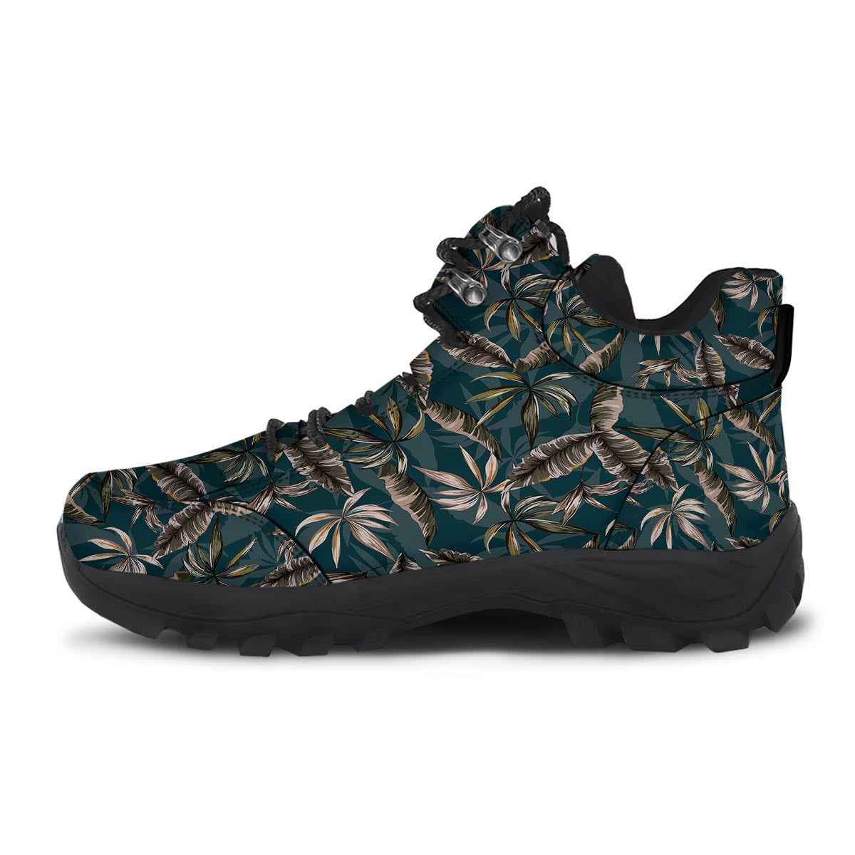 Hawaii Leaf Green Tropical Print Pattern Hiking Shoes-grizzshop