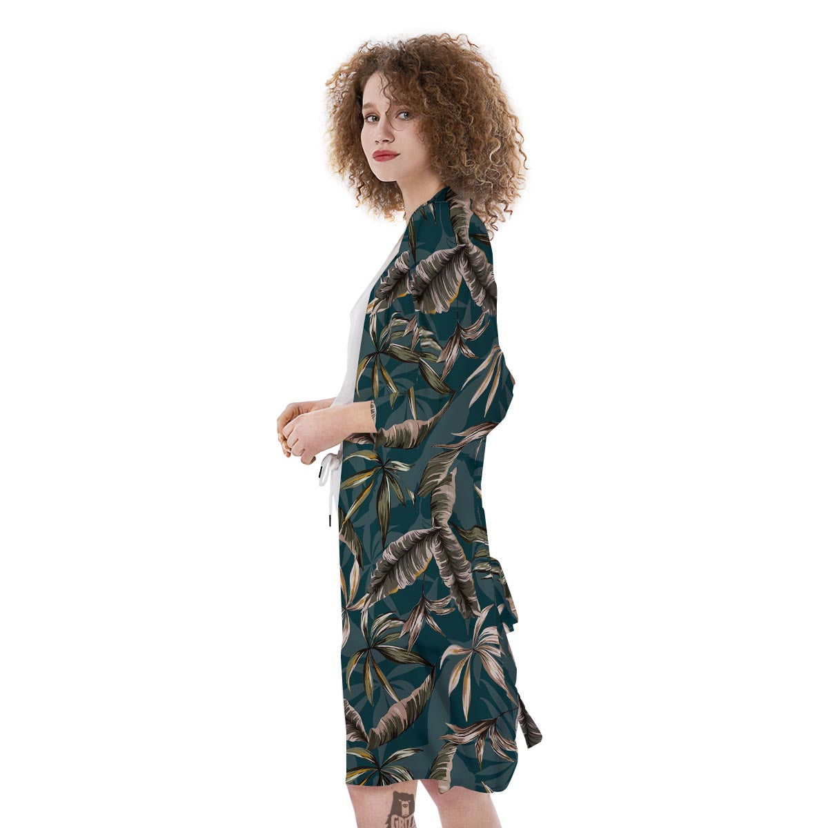 Hawaii Leaf Green Tropical Print Pattern Kimono-grizzshop