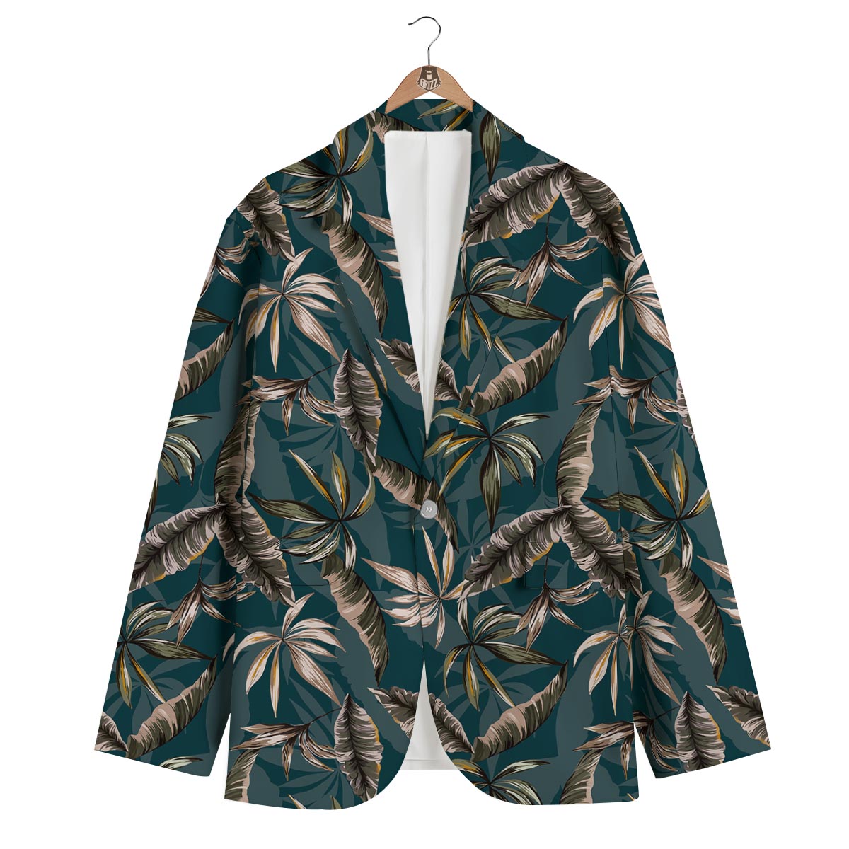 Hawaii Leaf Green Tropical Print Pattern Men's Blazer-grizzshop