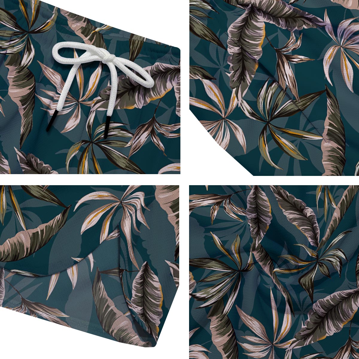 Hawaii Leaf Green Tropical Print Pattern Men's Running Shorts-grizzshop