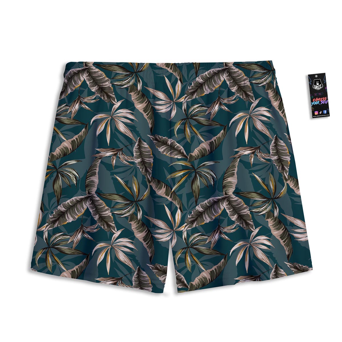 Hawaii Leaf Green Tropical Print Pattern Mesh Shorts