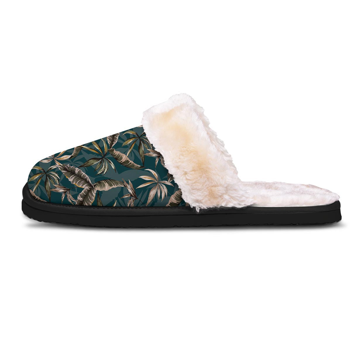 Hawaii Leaf Green Tropical Print Pattern Slippers-grizzshop