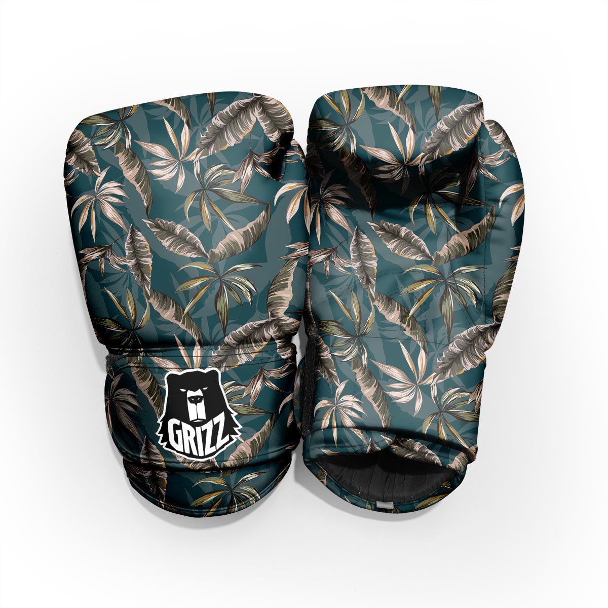 Hawaii Leaf Green Tropical Print Pattern Pro Boxing Glove